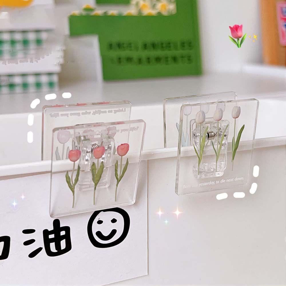 Kẹp Giấy / Tài Liệu Hình Hoa Tulip Đuôi Dài Tiện Dụng