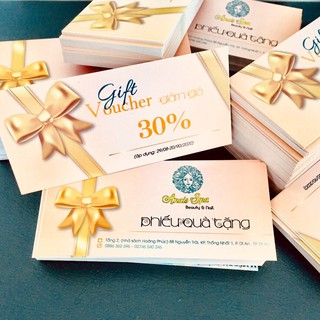 In 200 cái Voucher chỉ 220.000 đ / Giấy C300 / Kích thước 5,4 x 18 cm / Cán màng / Không cán