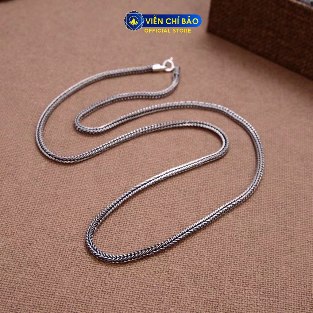 Dây chuyền bạc nam kết vuông chất liệu bạc Thái 925 phụ kiện trang sức Viễn Chí Bảo D100033