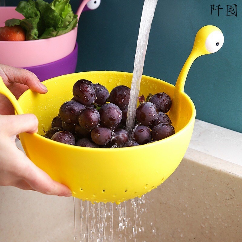 Rổ THOÁT NƯỚC HÌNH HAI CON MĂT CUTE RỬA RAU,RỬA HOA QUẢ