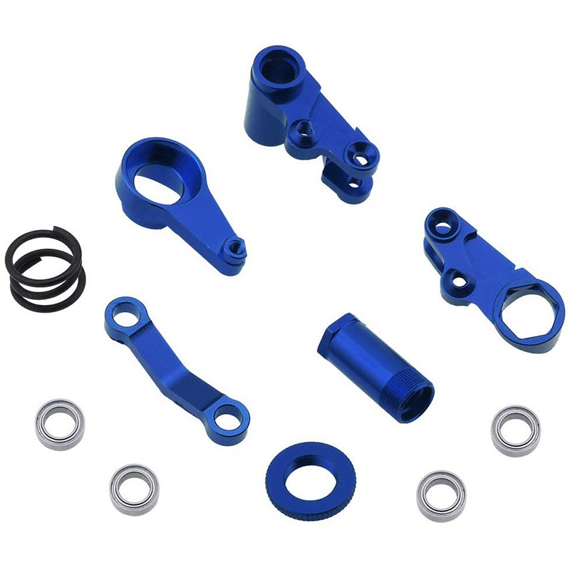 Bộ Phụ Kiện Bảo Vệ Động Cơ Servo Bằng Nhôm Màu Xanh Navy Kèm Vòng Bi Cho Traxxas 1 / 10 Slash 4X4