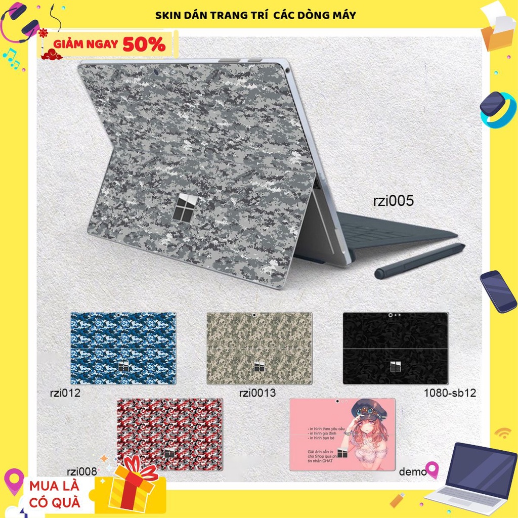 Skin dán hình rằn ri tổng hợp cho Surface Go, Pro 2, Pro 3, Pro 4, Pro 5, Pro 6, Pro 7, Pro X