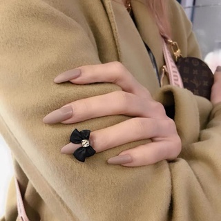 Blingggg - móng giả - Nailbox thiết kế nâu tây đính nơ - N125