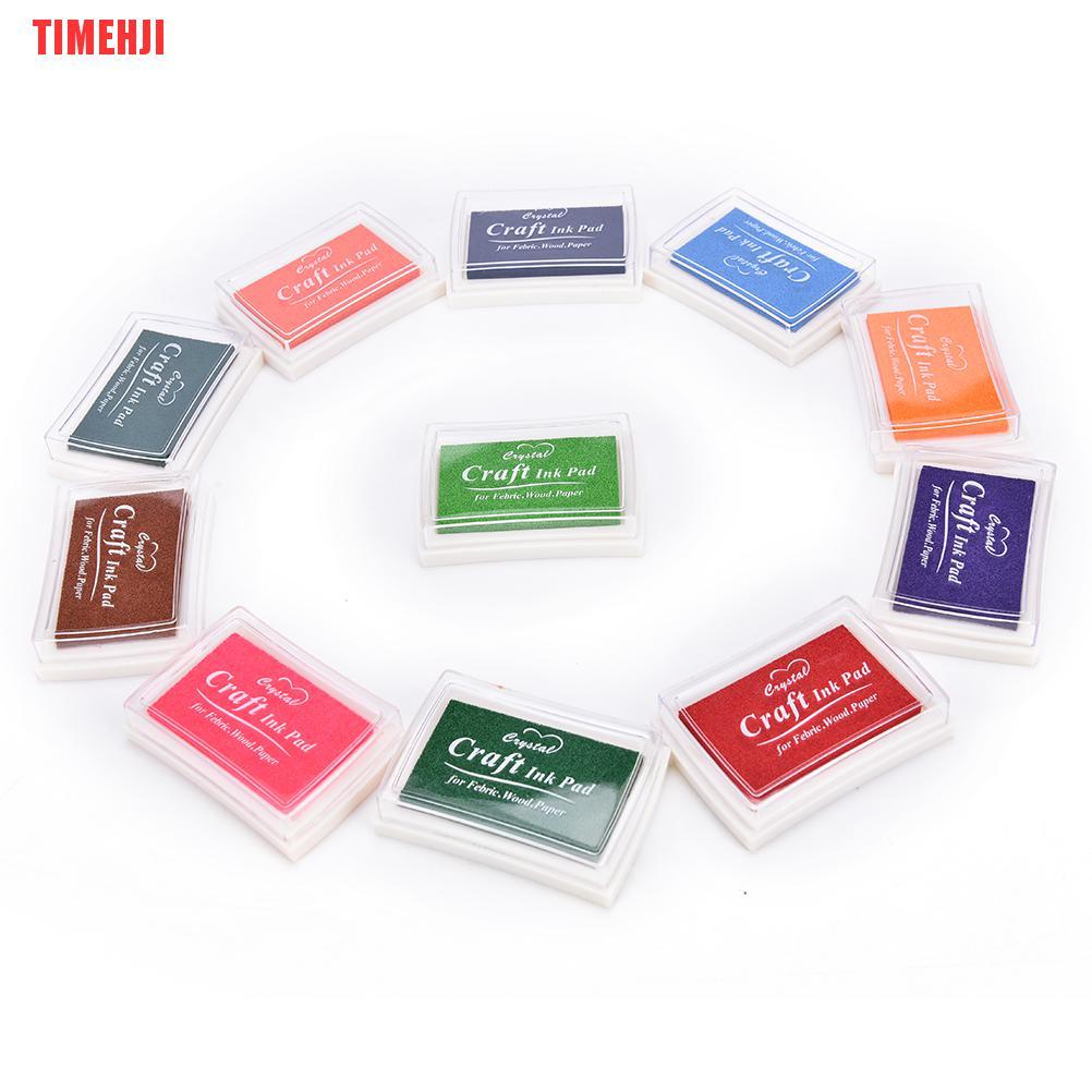 TIMEHJI NEW Free Shipping Child Craft Oil Based DIY Ink Pad Rubber Stamps Fabric Wood Paper Scrapbooking 15 Colors Inkpad Finger Paint