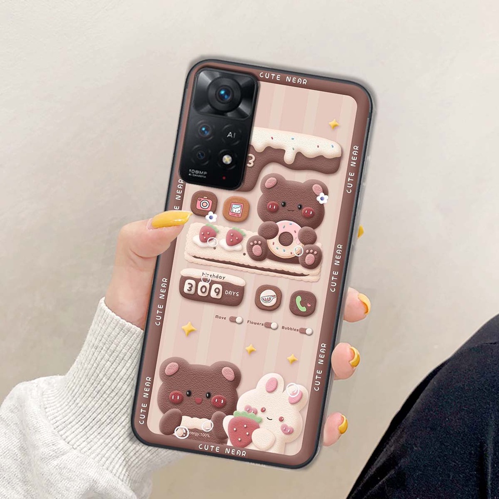 Ốp lưng Xiaomi Redmi Note 11 4G / Note 11S / Note 11 Pro / Note 11 Pro 5G in hình gấu cute,bò sữa 3D cute dễ thương