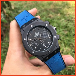 Đồng hồ nam hublot dây da ❤️freeship❤️- hublot dây da viền trơn