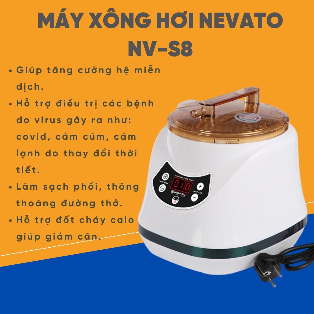 Nồi Xông Hơi Toàn Thân Nevato NV-S8 Dung Tích Nồi Xông 2.8 Lít