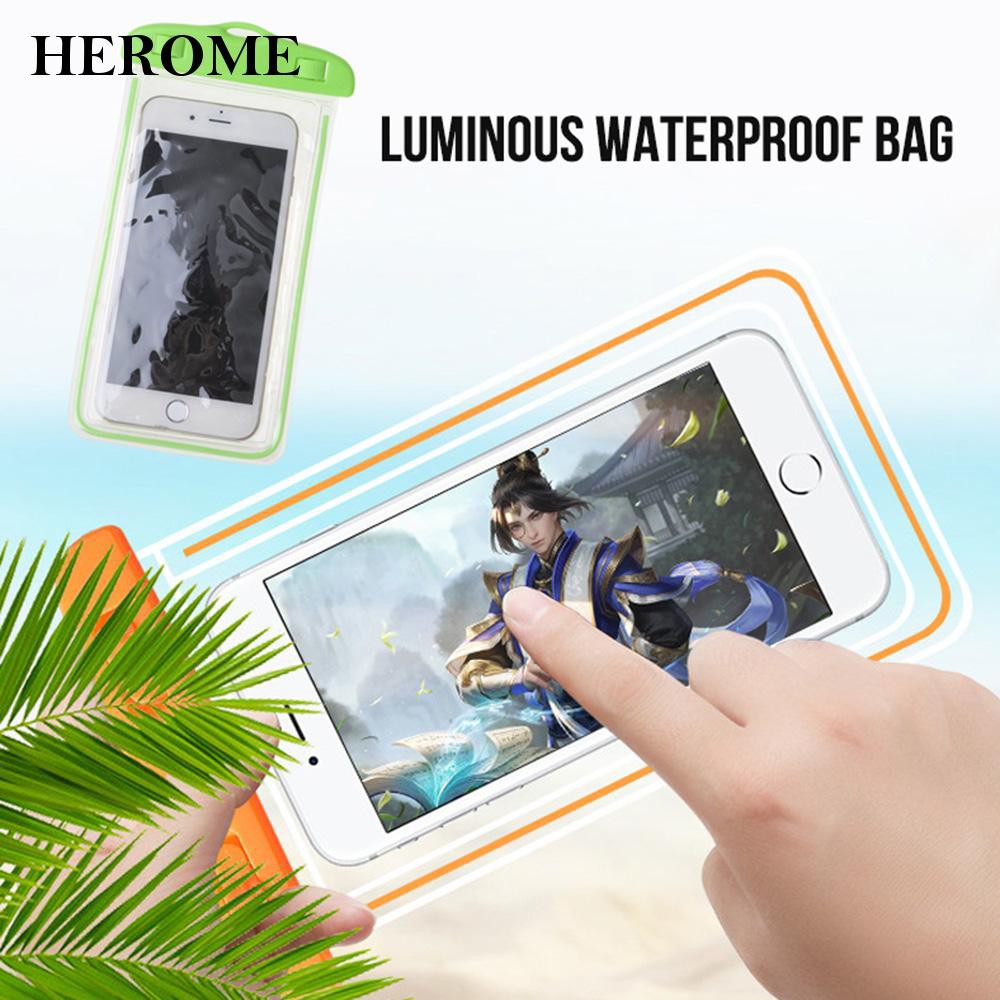 herome Universal Waterproof Case For Smartphone Clear Underwater Phone Pouch PVC Fluorescent Chic