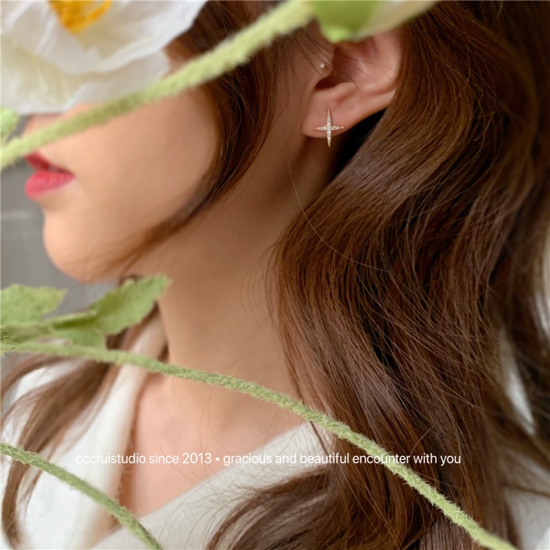 Bông Tai Ngôi Sao Đính Đá Sang Trọng Cho Nữ