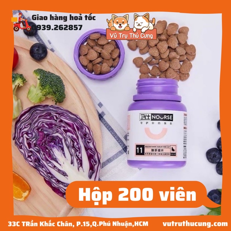 Vitamin cho Mèo Nourse 11, cho Mèo biếng ăn, dinh dưỡng cho Mèo