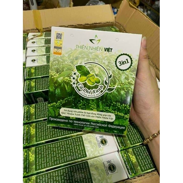 CAFE XANH KHÁNG MỠ THIÊN NHIÊN VIỆT (Hàng Chính Hãng 100% ) Hộp 30 gói