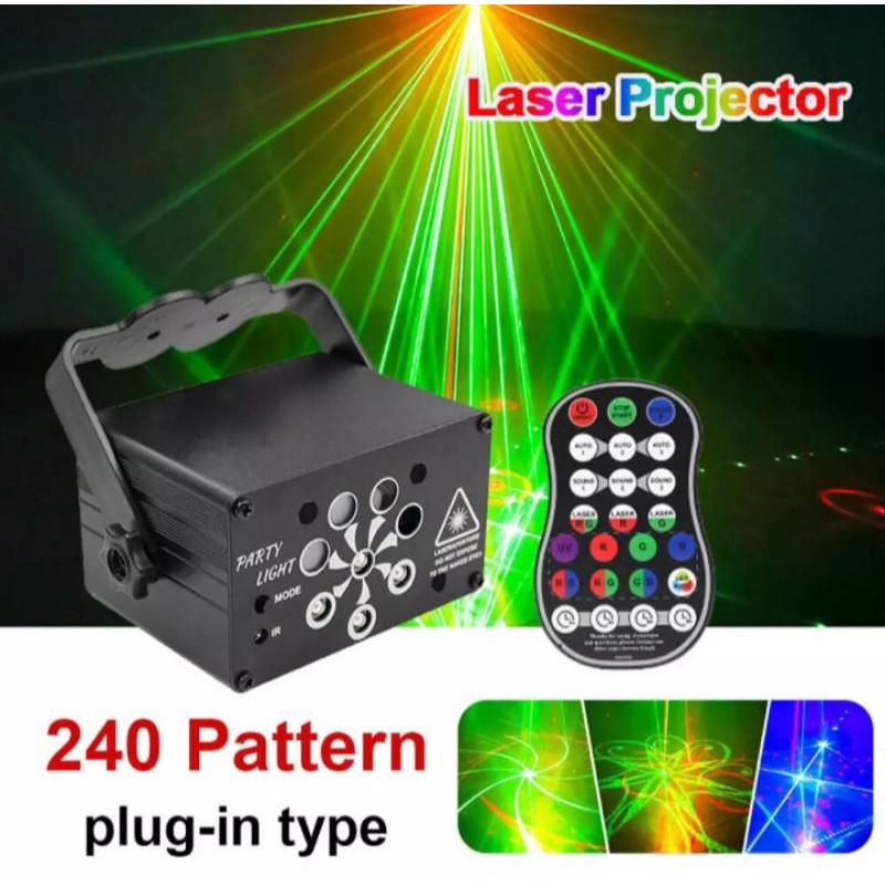 Đèn LED Laser Sân Khấu 6/8 Mắt 128/240 Hoa Văn Điều Khiển Từ Xa