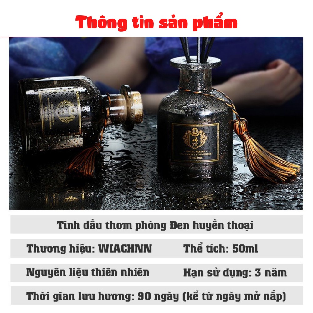 Tinh dầu thơm để phòng que gỗ khuếch tán, đen huyền bí sang trọng cho không gian nhà bạn TIME HOME