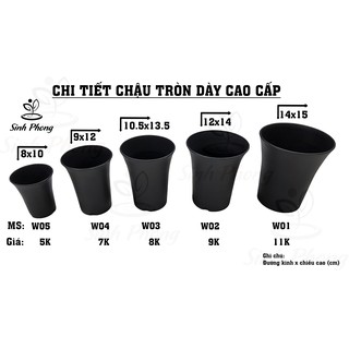 Chậu tròn dày 9x12 cao cấp (Set 10 cái)