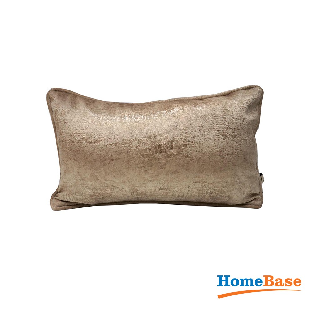 HomeBase HLS Gối tựa lưng trang trí êm mềm mại có thể giặt máy cả vỏ và gối, vỏ Polyester giả da Thái Lan 30x50cm Vàng