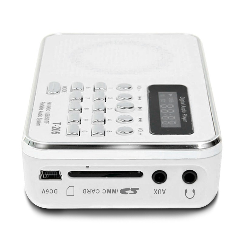 Portable Mini Am Fm Radio Stereo Speaker Support Sd/Tf Card With Usb(White)