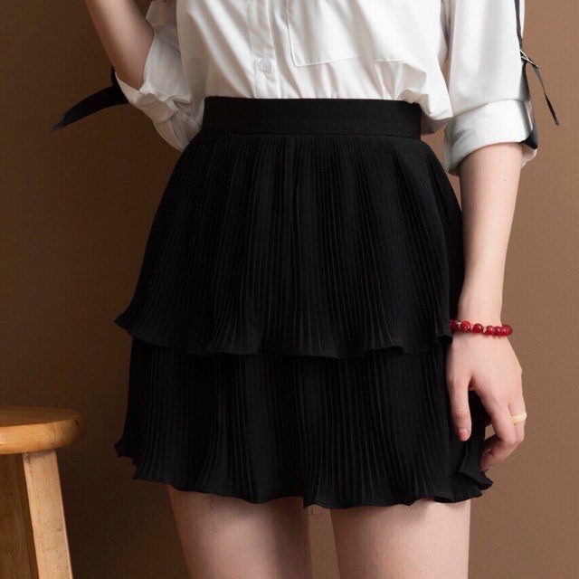 Chân váy xếp ly nhuyễn hai tầng | BigBuy360 - bigbuy360.vn