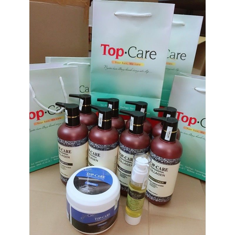 Cặp Dầu Gội Xả TOP CARE - ARGAN - OIL 970ML 500ML