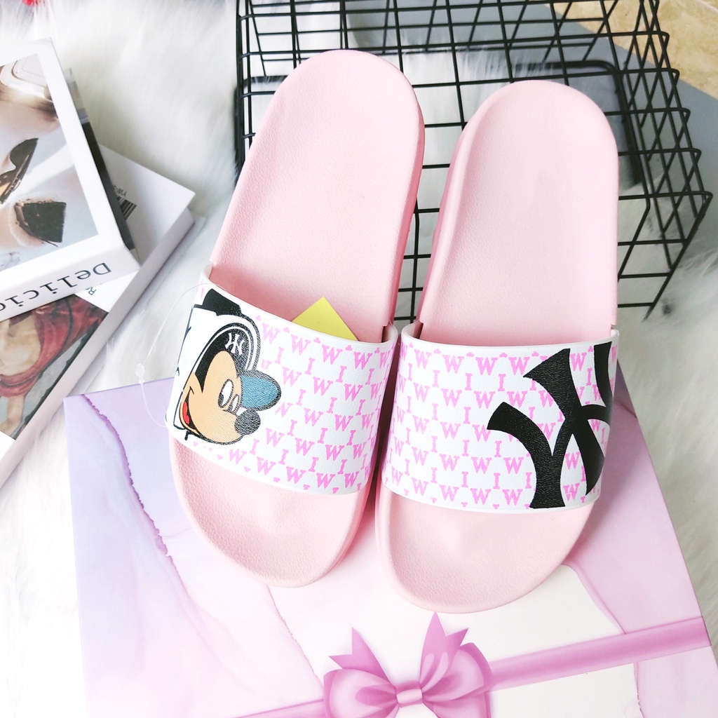 Dép quai ngang nữ siêu nhẹ êm chân thời trang cao cấp độn đế chống trơn họa tiết WI