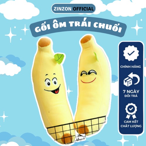 Gối ôm chuối dài size 1M2 êm mịn dễ thương nhồi bông cao cấp ZinZon