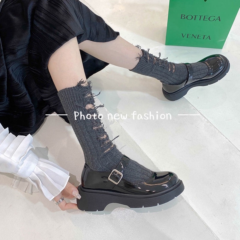 Giày búp bê lolita nữ cao gót cao cấp đế cao 5 cm quai ngang ulzzang BRATINA GD001