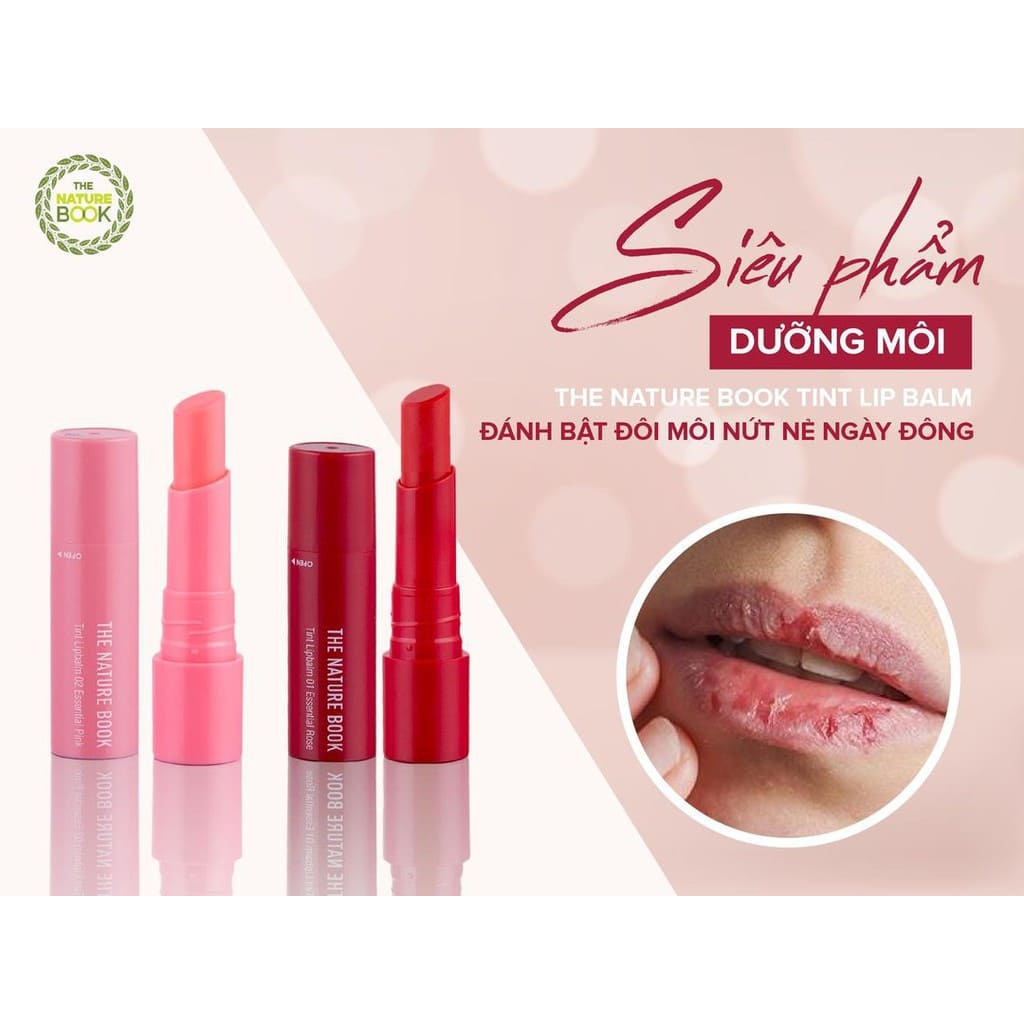 [CHÍNH HÃNG THE NATURE BOOK] SON DƯỠNG MÔI CÓ MÀU THE NATURE BOOK – SON DƯỠNG MÔI THE NATURE BOOK TINT LIPBALM