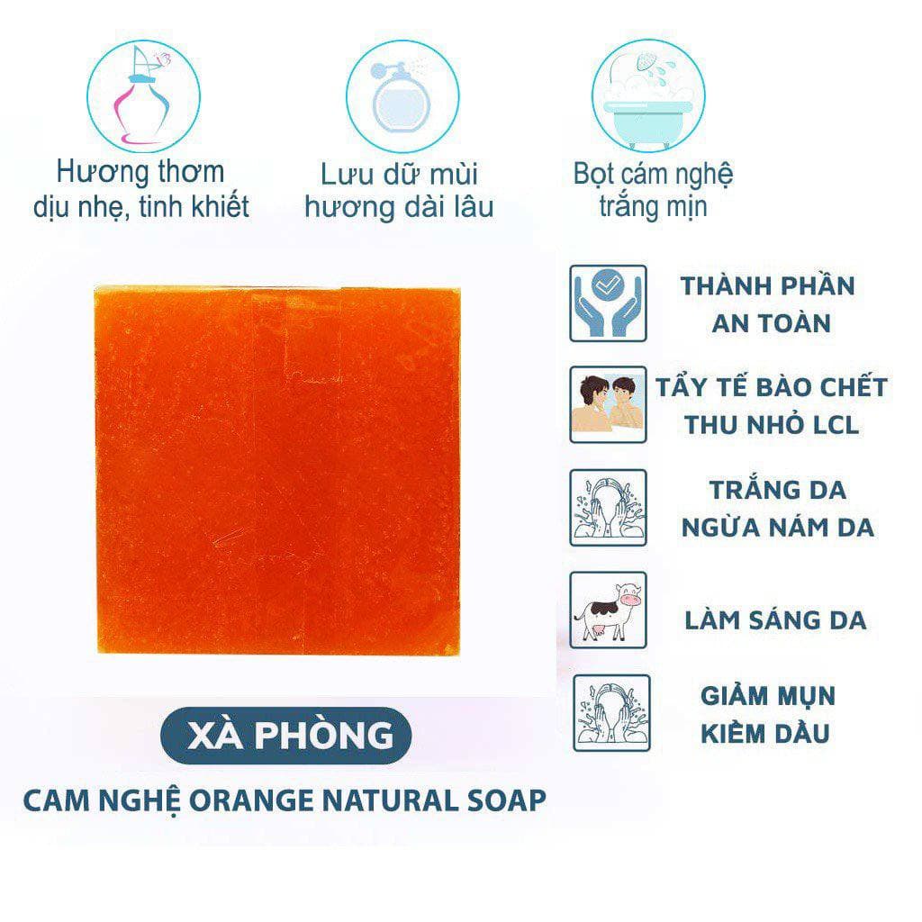 Xà Phòng Cam Nghệ Thái Lan Xà Phòng Galong Trắng Da Giảm Mụn Thâm Orange Soap 65gr