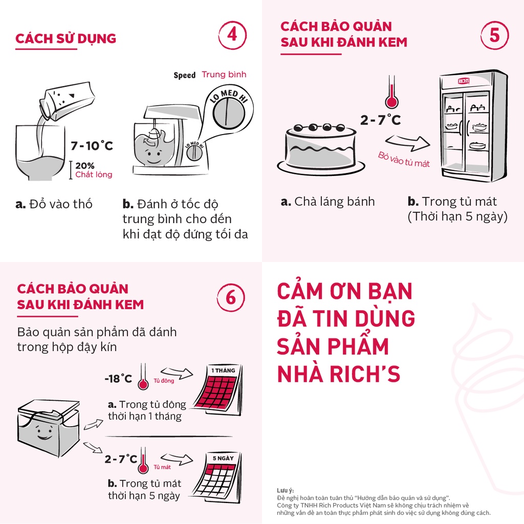 Kem Sữa Trang Trí & Làm Bánh Cao Cấp Rich's Niagara Farms Hộp 1Kg