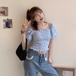 🔅Áo Bẹt Vai Nhúng Hoa Cúc