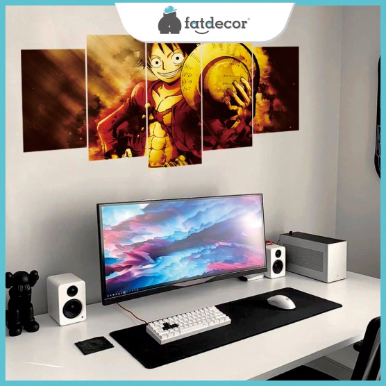 SET 5 Decal One piece - Decal dán tường, trang trí phòng, bàn máy tính