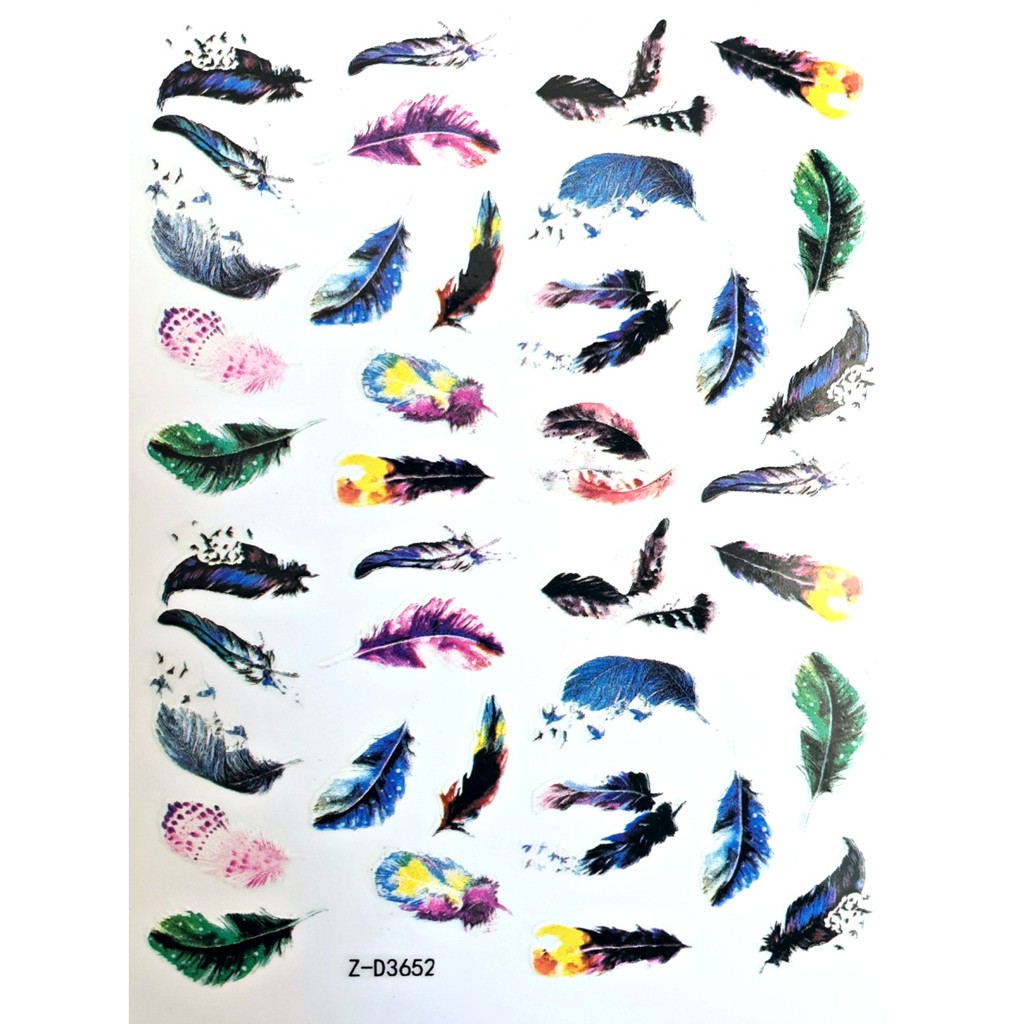 Sticker 3D - hình dán móng tay lông vũ 3652