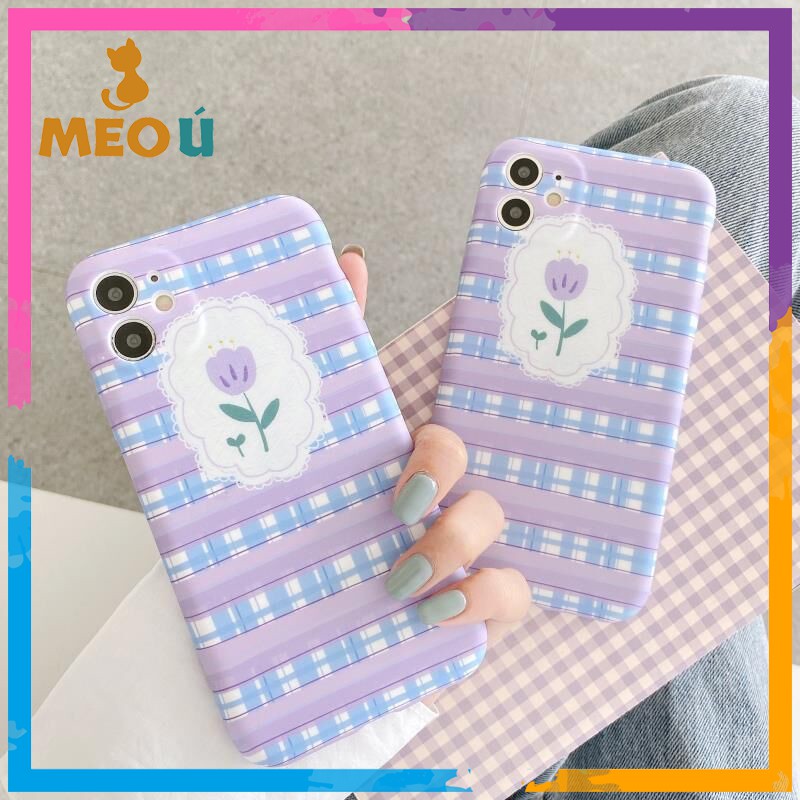 Ốp iPhone Caro Tím iPhone 7Plus/8Plus/X/Xs Max/11/11 Pro/11 Pro Max - ốp iphone