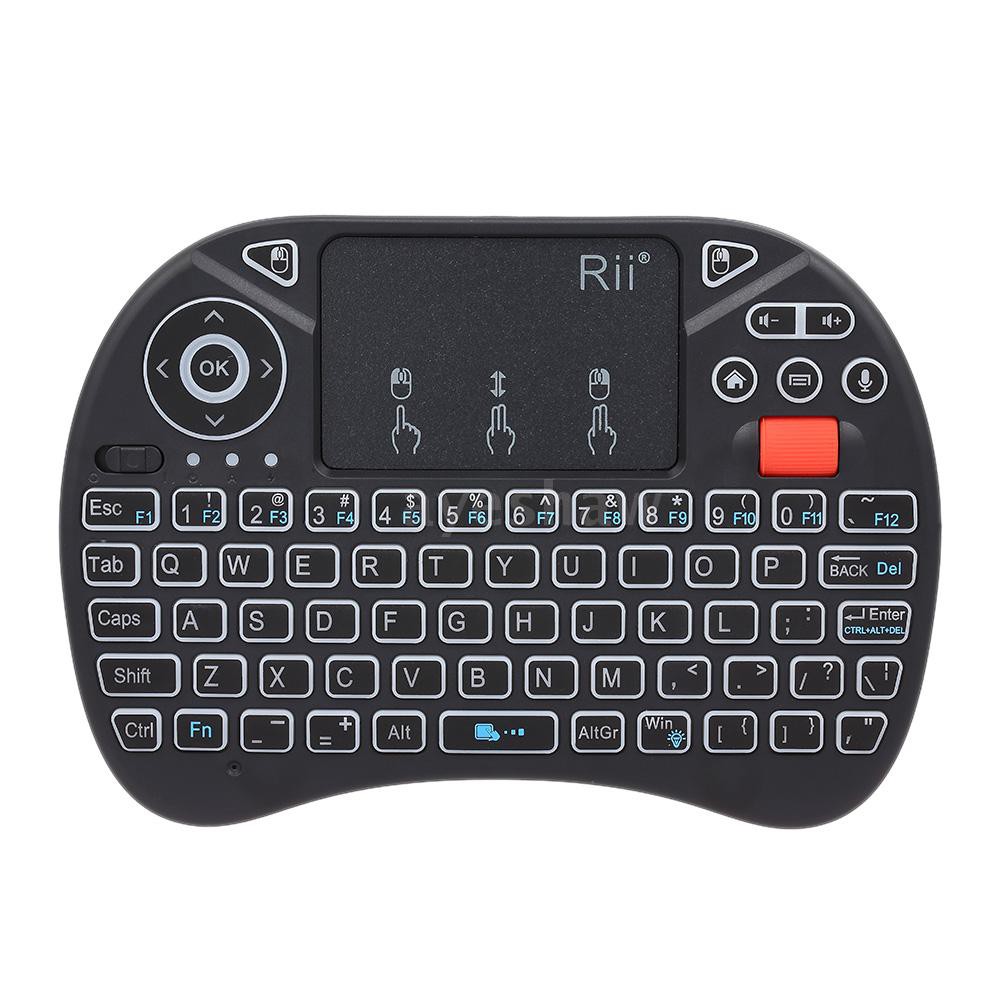 Ayeshaw Rii i8X Plus 2.4GHz Backlit Wireless Keyboard Touchpad Mouse Voice Input Handheld Remote Con