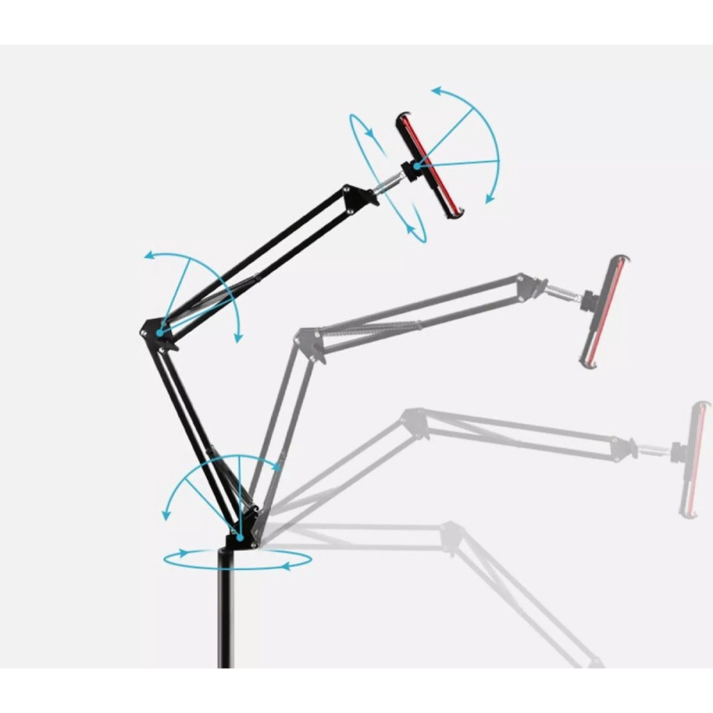 Cây giá đỡ máy tính bảng ipad cao cấp, kẹp điện thoại 360 độ đa năng để nền livestream tiktok xem phim nằm giường