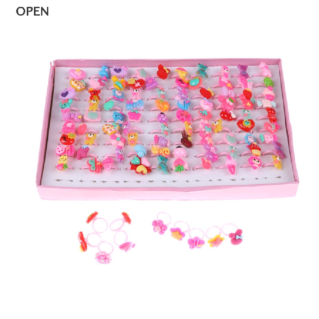 Op 10 Cái Đáng Yêu Hỗn Hợp Nhiều Loại Hoạt Hình Trẻ Em / Trẻ Em Trang Sức Nhẫn Resin Quà Tặng my