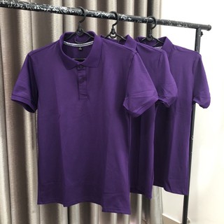 Áo thun cá sấu màu tím huế - Áo cổ trụ màu tím - Áo cổ bẻ nam nữ - Áo cá sấu poly thái - Áo thun có cổ màu tím