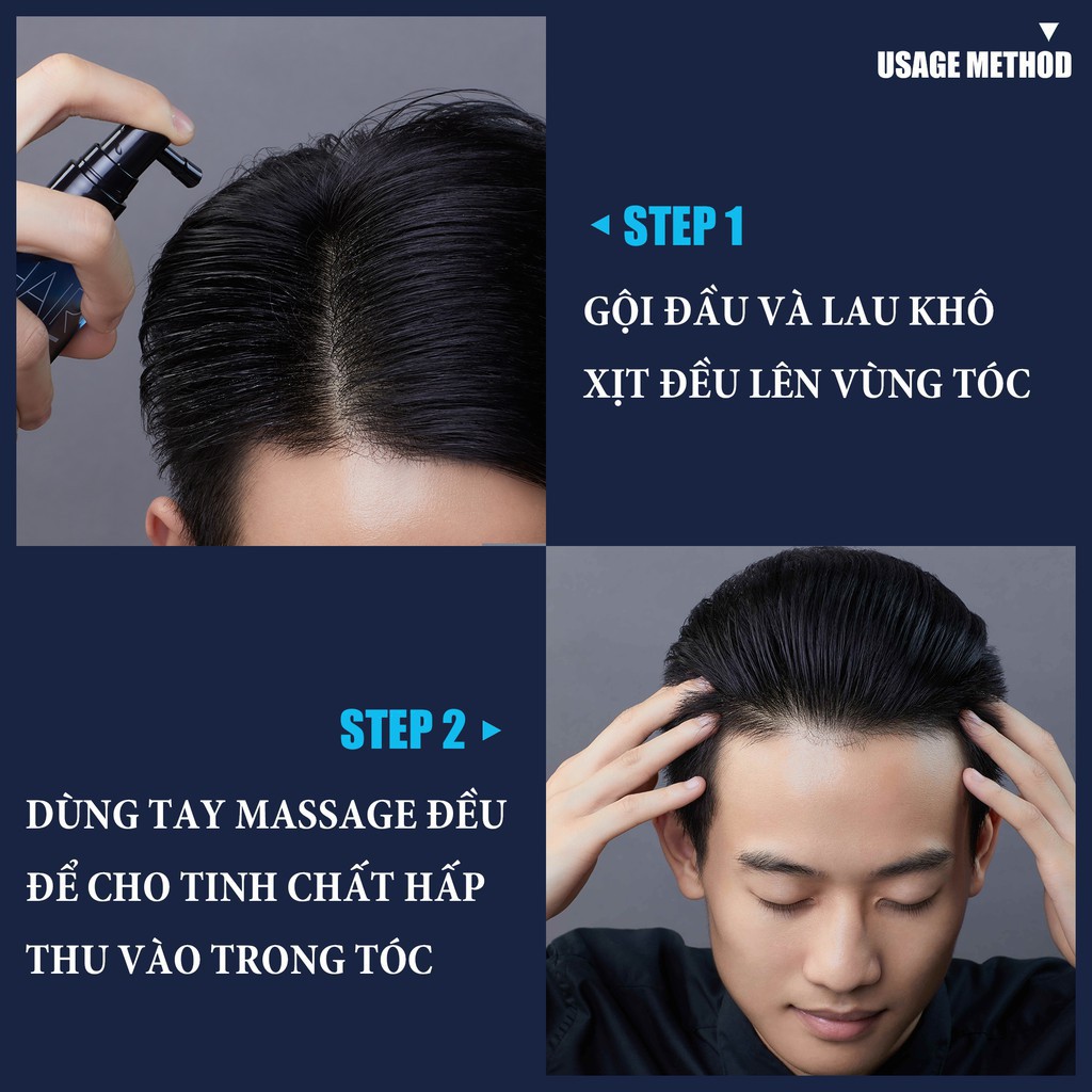 Xịt Dưỡng Da Đầu Nam BLUEMAN Hair Care Dưỡng Ẩm Giảm Khô Cứng Tóc 100ml