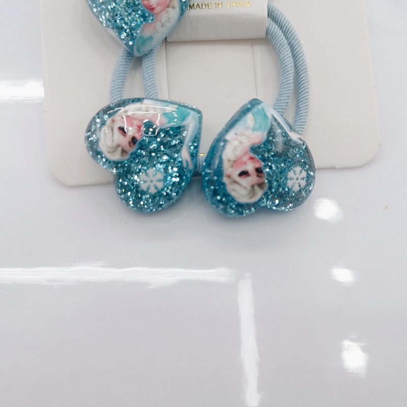 Dây Cột Tóc Da Họa Tiết Công Chúa Elsa Xinh Xắn Cho Bé Gái