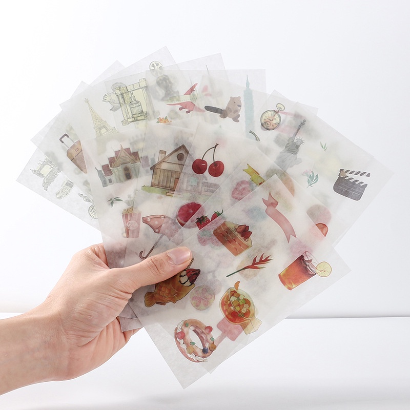 Bộ 6 Tấm Sticker Dán Trang Trí Nhật Ký Hình Nhân Vật Hoạt Hình Nhật Bản