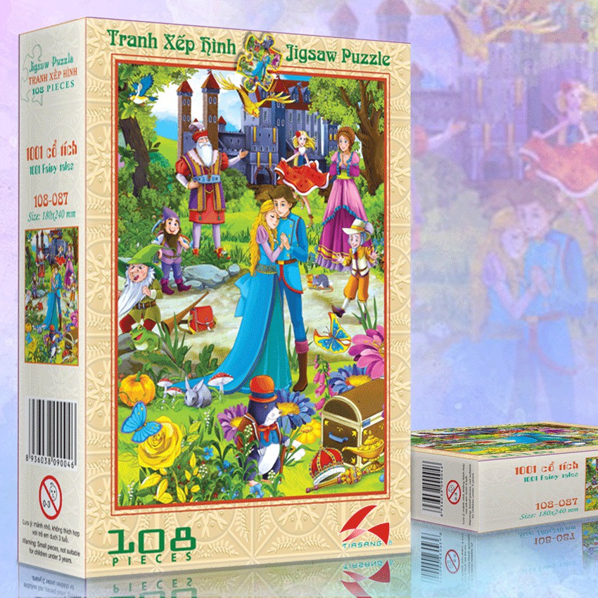 Tranh xếp hình Tia Sáng Jigsaw Puzzle 108 mảnh phát triển trí tuệ cho bé - 1001 CỔ TÍCH - MSP: 108-087