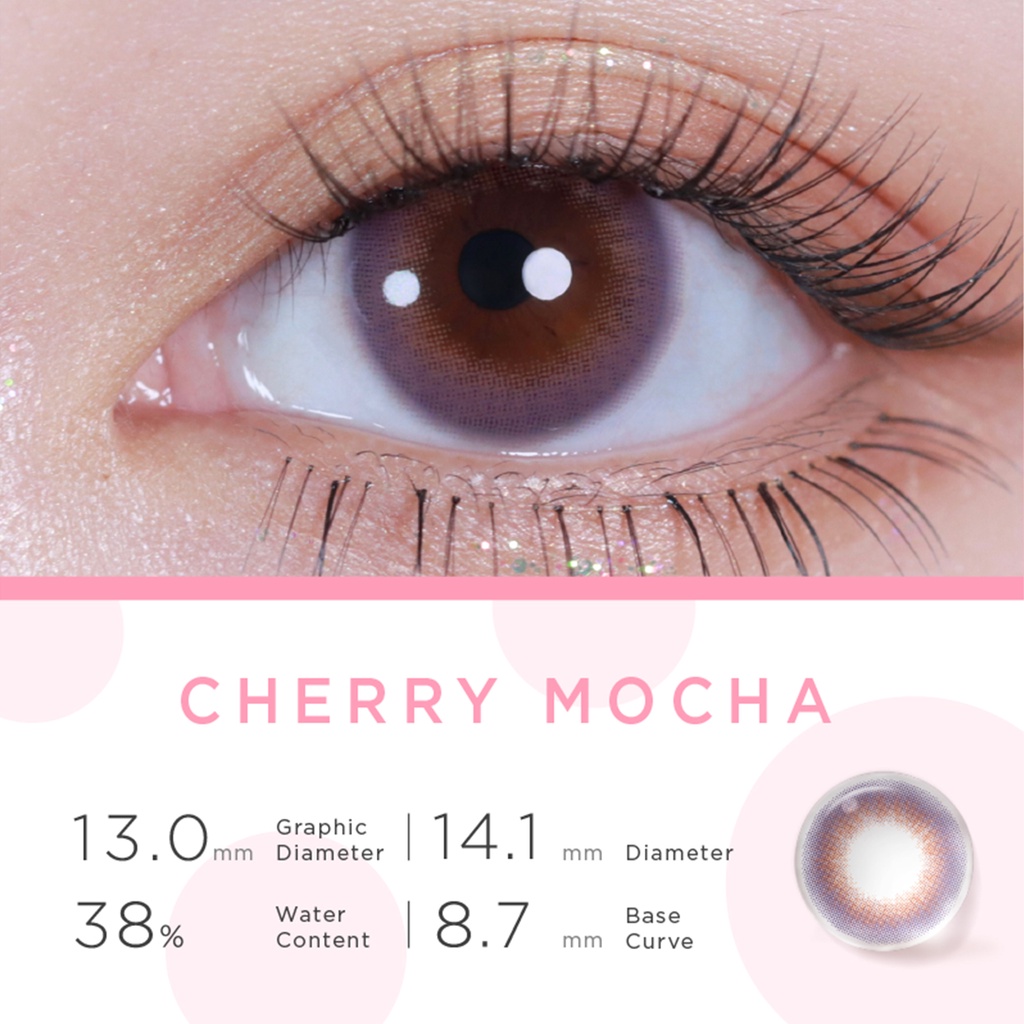 [Hàng mới về] Cặp kính áp tròng Moody của bộ sưu tập Eyespresso màu anh đào/ trà xanh 14.1mm