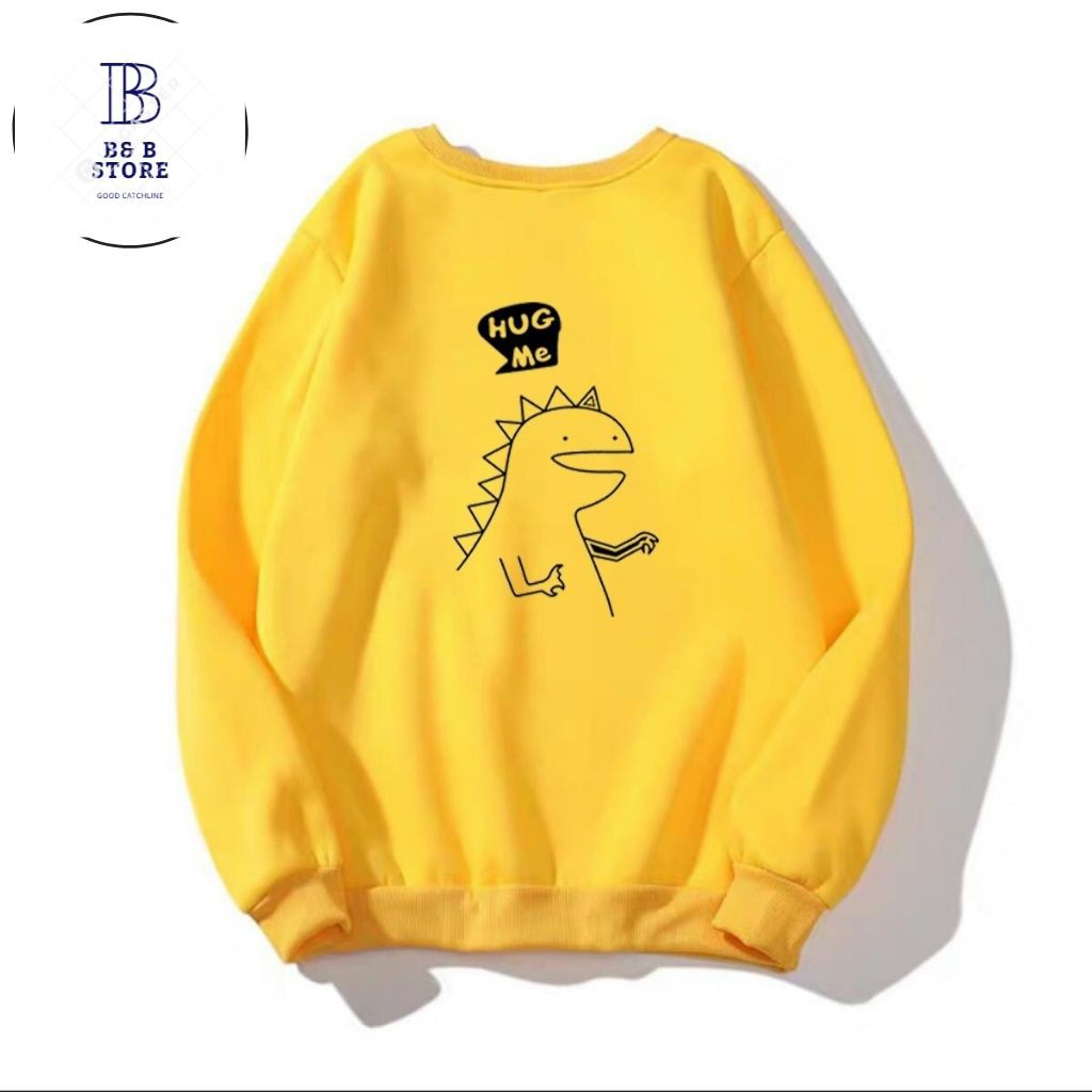 ÁO SWEATER NỈ UNISEX HUG ME FORM RỘNG NAM NỮ LOGO ÁO IN HÌNH RỒNG CON NHIỀU MÀU,ĐỦ SIZE, CỤC ĐẸP