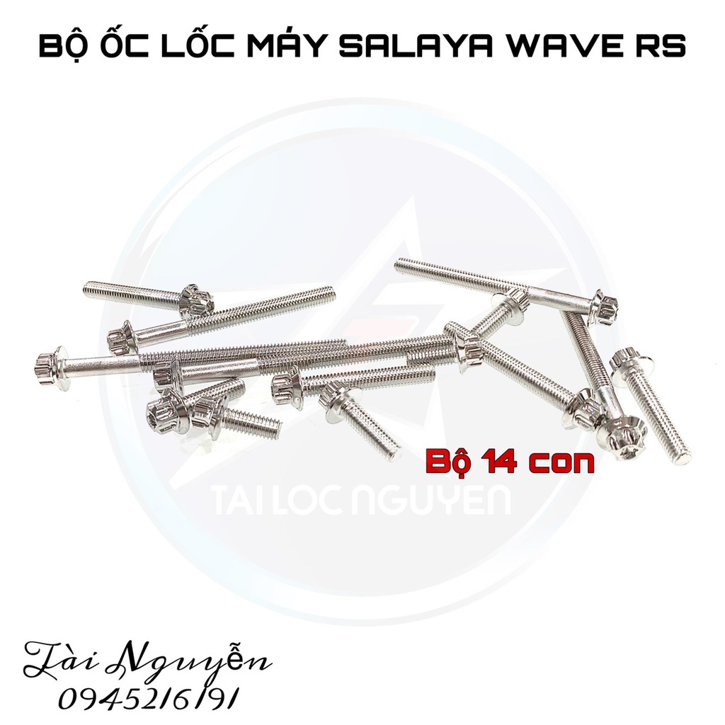 BỘ ỐC LỐC MÁY INOX SALAYA DÀNH CHO XE MÁY CÁC DÒNG