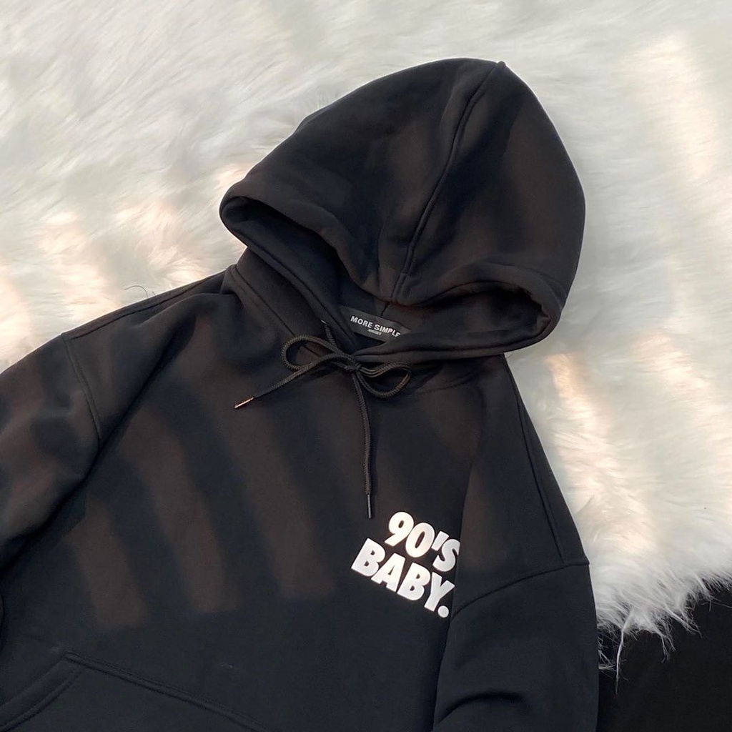 Áo Hoodie Form Rộng BABY Tay Dài Vải Nỉ Lót Bông Dày Dặn Ulzzang Unisex