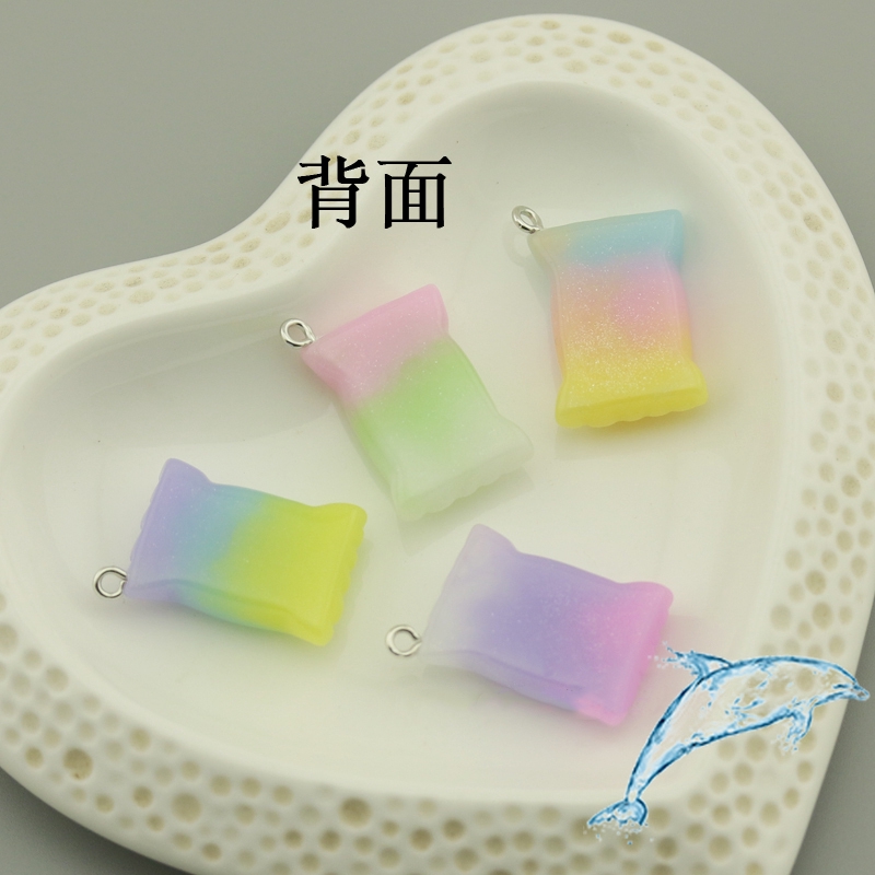 Phụ kiện làm trang sức thủ công bằng nhựa Resin màu sắc cầu vồng phong cách Hàn Quốc