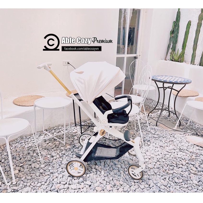 Xe Đẩy Able Cozy Premium Hàn Quốc 2023 bản mới nhất - Chính hãng Siêu gọn - Siêu sang Giỏ đồ rộng, xoay 360°