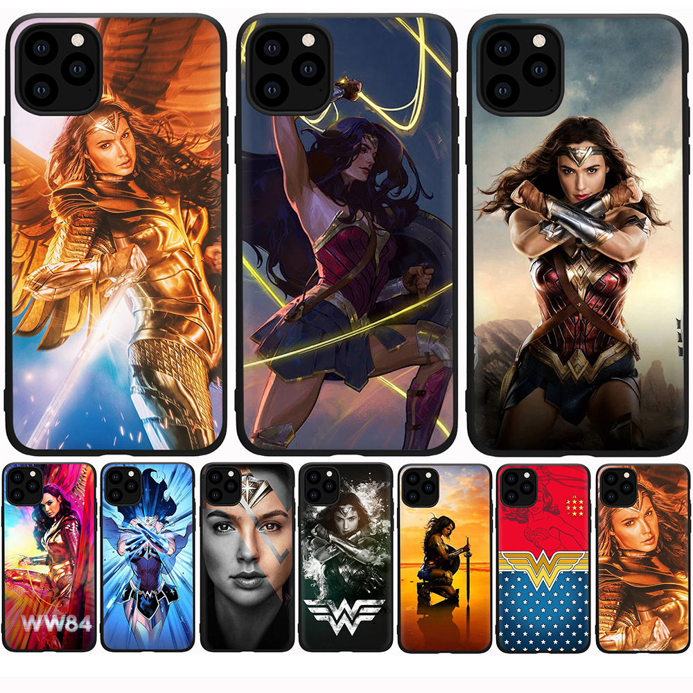 Dc Ốp Điện Thoại Silicon Tpu Mềm Đen Hình Wonder Woman Cho Iphone 12 / 12 Pro / 12 Pro Max