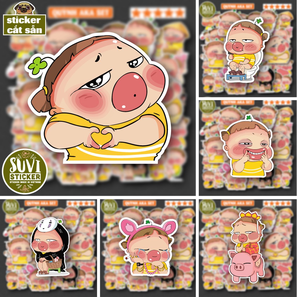 Sticker Cute Icon chống nước sticker dán laptop, điện thoại, đàn guitar, mũ bảo hiểm, vali. MSP: A11