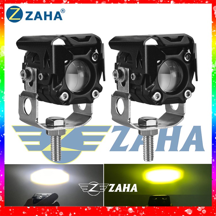 Đèn trợ sáng mini S18 Zaha cos vàng pha trắng dành cho oto moto xe máy