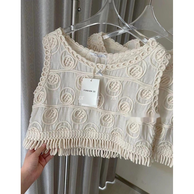 Mới Áo Thun Sát Nách Phối Tua Rua Cho Nữ